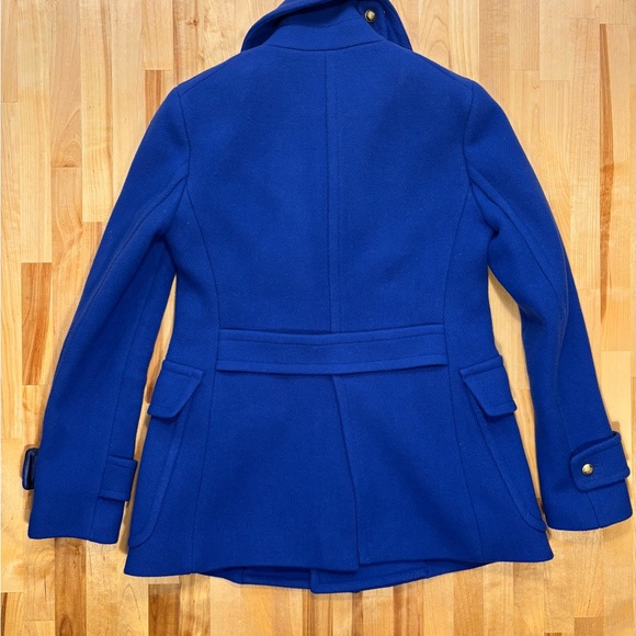 J. Crew Royal Blue Pea Coat with Gold Buttons - Picture 6 of 10